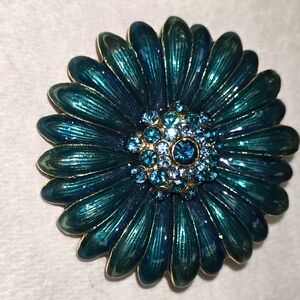 3 tier Green Sunflower with Rhinestones